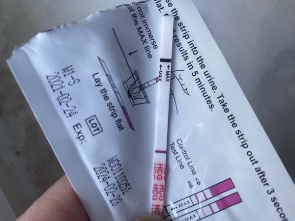 Wondfo Test Strips Pregnancy Test, 13 Days Post Ovulation, FMU, Cycle Day 28