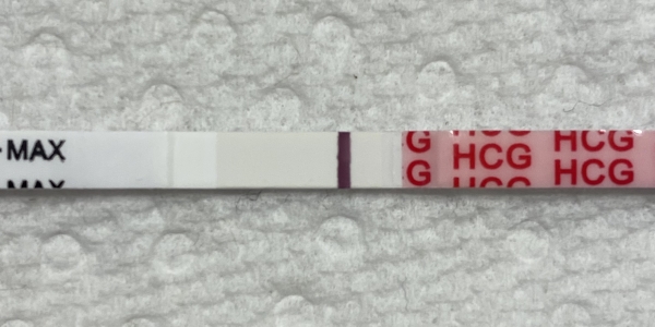 Wondfo Test Strips Pregnancy Test, 9 Days Post Ovulation, FMU, Cycle Day 29